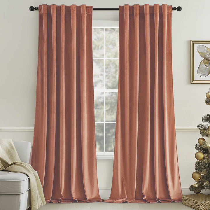 Una Velvet Pleated Curtains - Luxury 100% Blackout Drapery