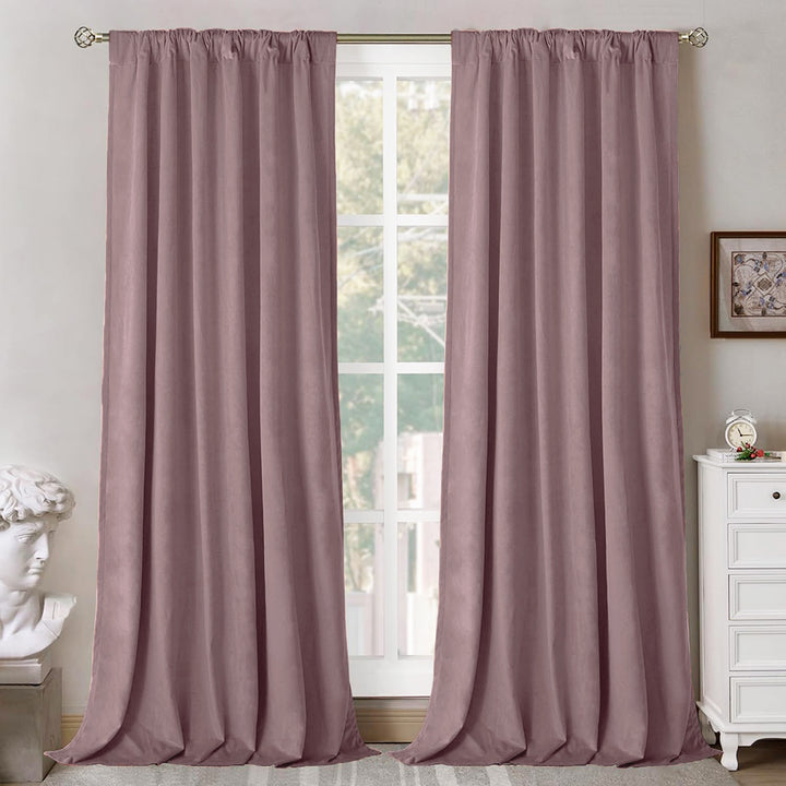 Una Velvet Pleated Curtains - Luxury 100% Blackout Drapery