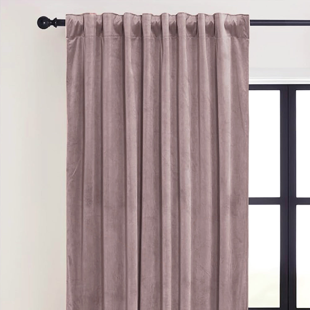 Una Velvet Pleated Curtains - Luxury 100% Blackout Drapery