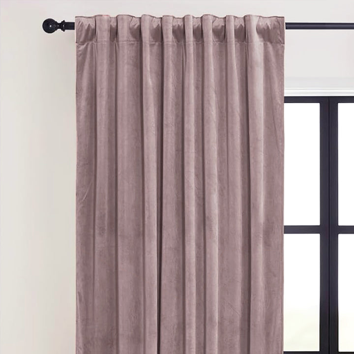 Una Velvet Pleated Curtains - Luxury 100% Blackout Drapery