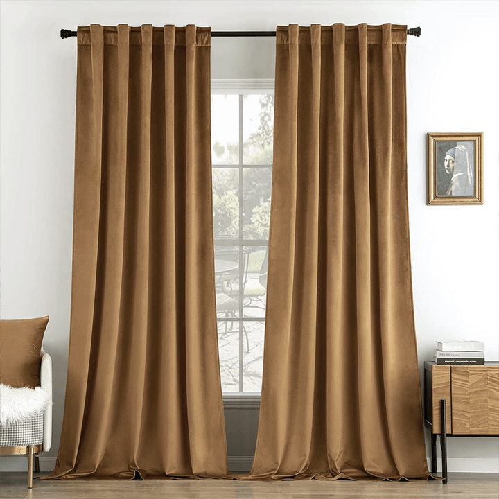 Una Velvet Pleated Curtains - Luxury 100% Blackout Drapery