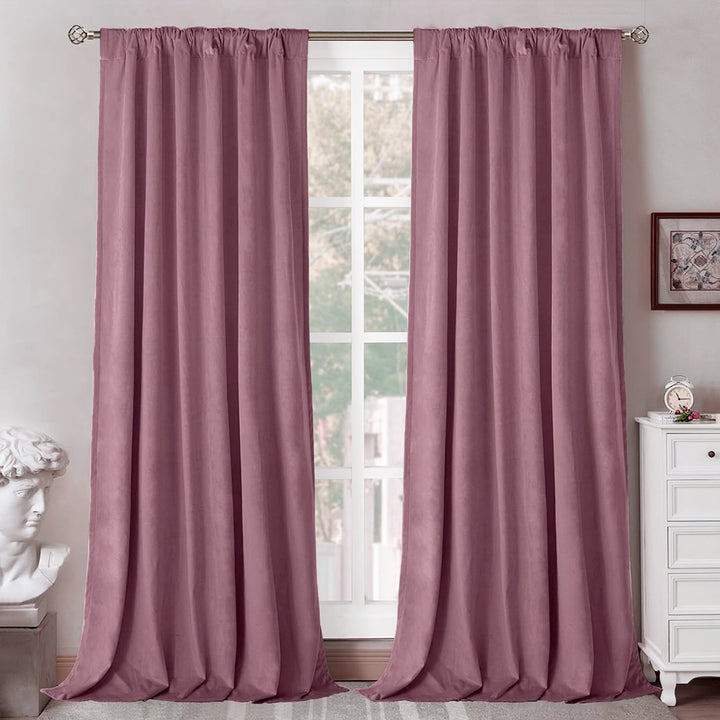 Una Velvet Pleated Curtains - Luxury 100% Blackout Drapery