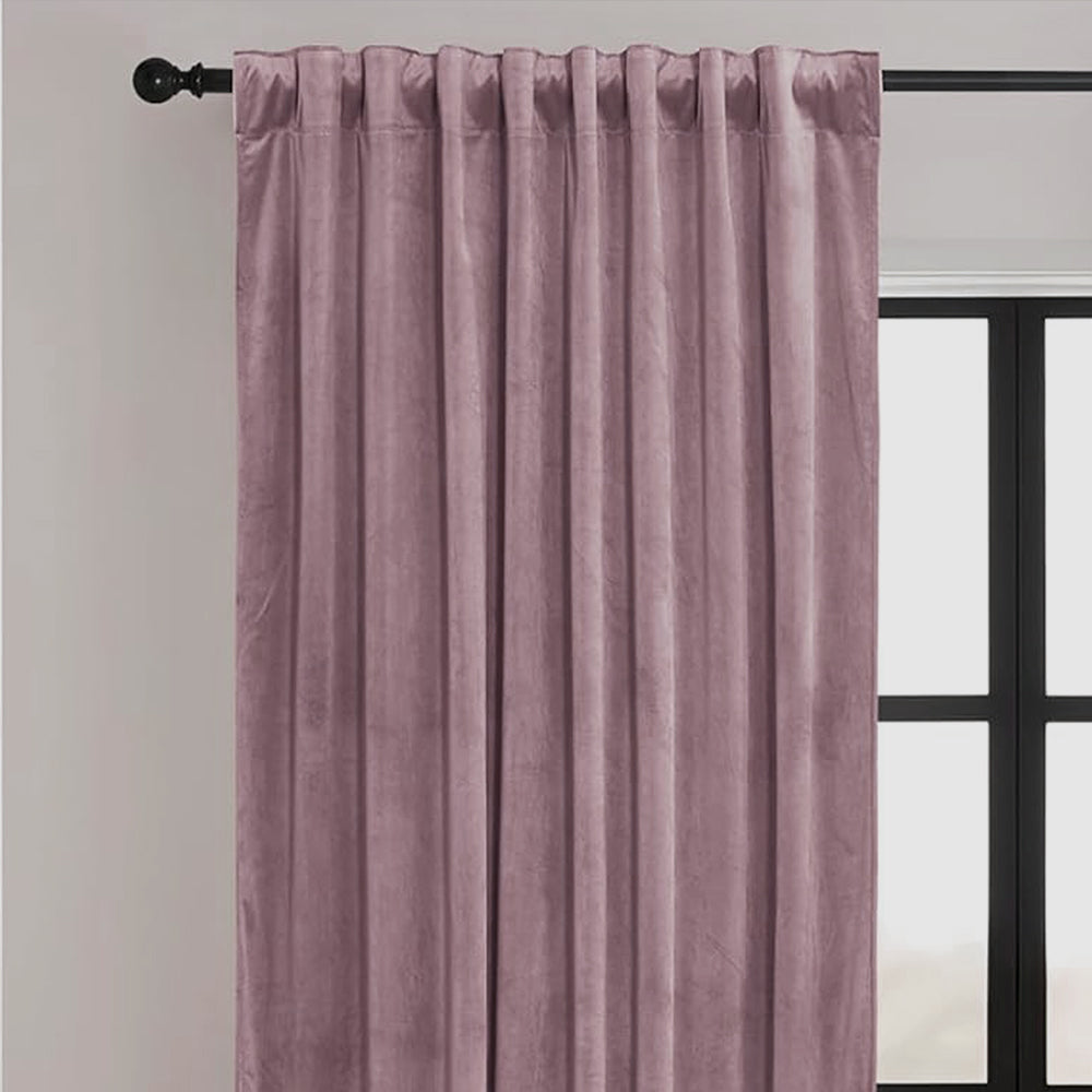 Una Velvet Pleated Curtains - Luxury 100% Blackout Drapery