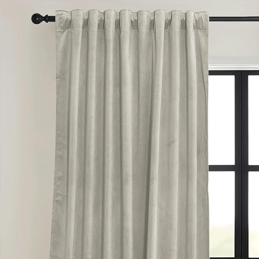 Una Velvet Pleated Curtains - Luxury 100% Blackout Drapery