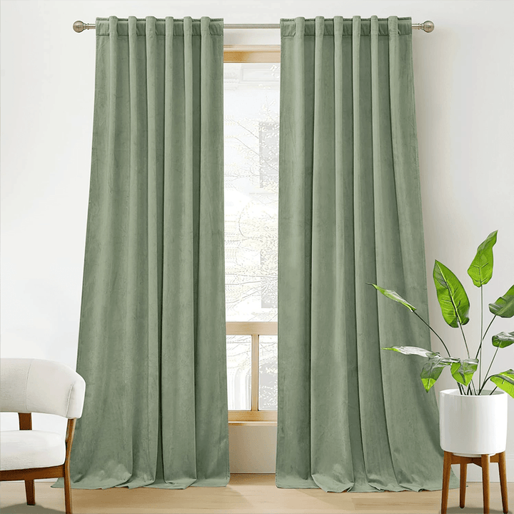 Una Velvet Pleated Curtains - Luxury 100% Blackout Drapery