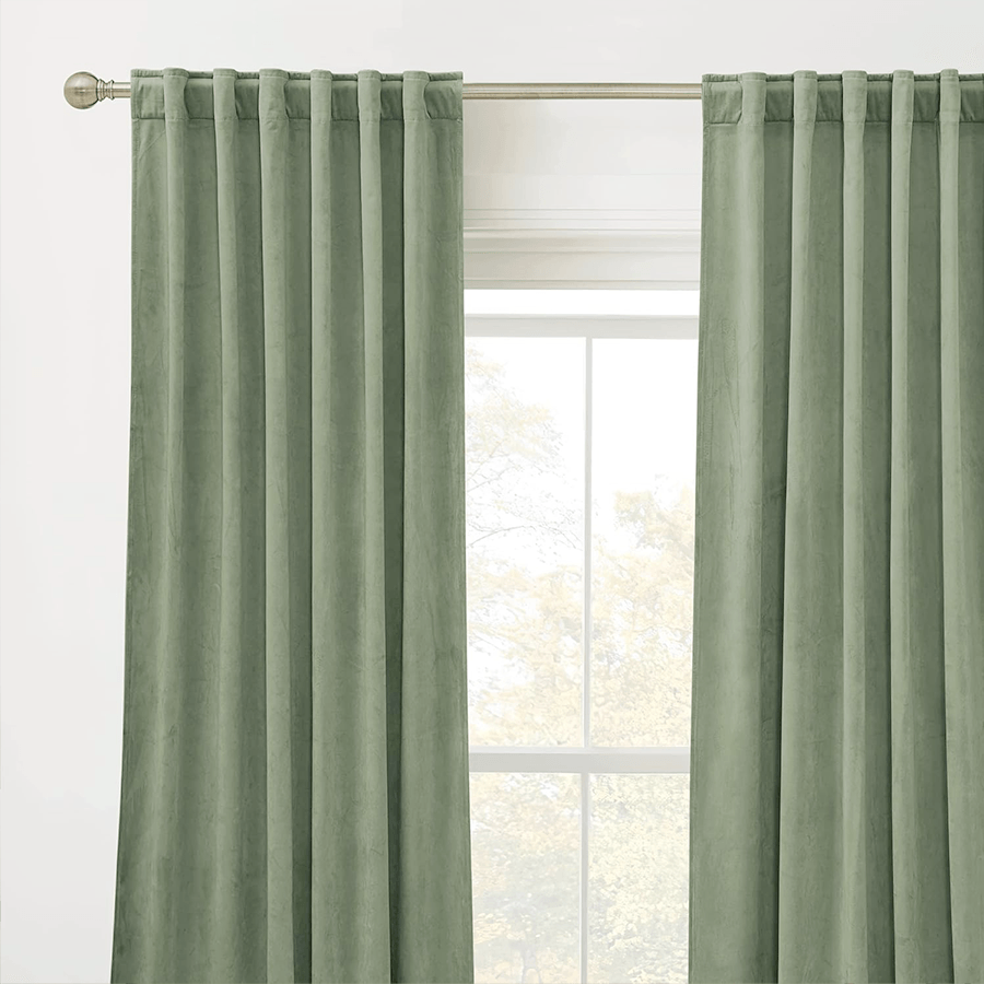 Una Velvet Pleated Curtains - Luxury 100% Blackout Drapery