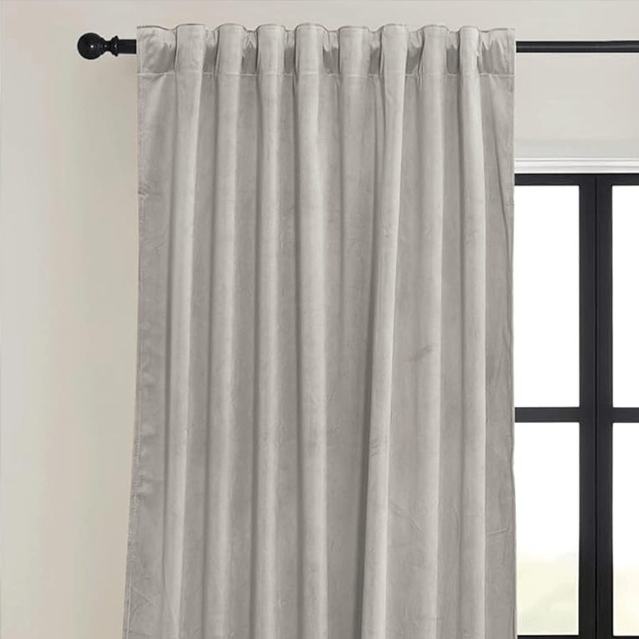 Una Velvet Pleated Curtains - Luxury 100% Blackout Drapery