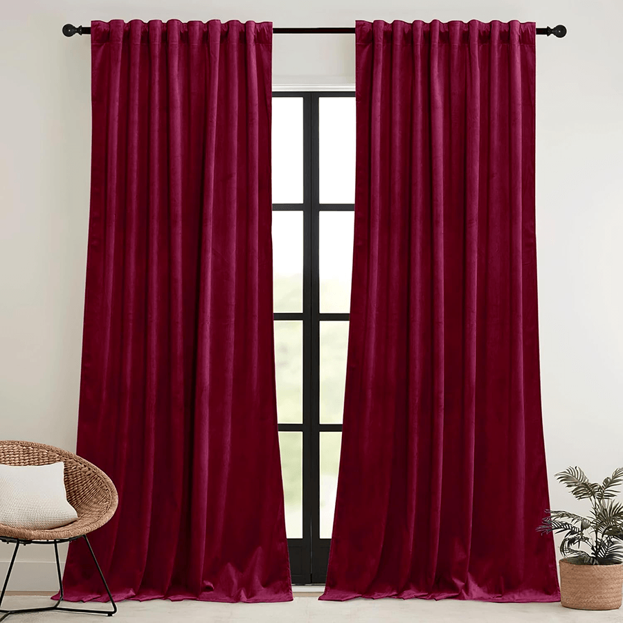 Una Velvet Pleated Curtains - Luxury 100% Blackout Drapery
