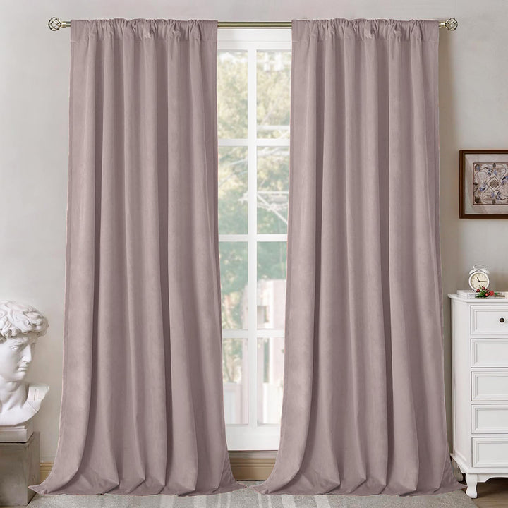 Una Velvet Pleated Curtains - Luxury 100% Blackout Drapery
