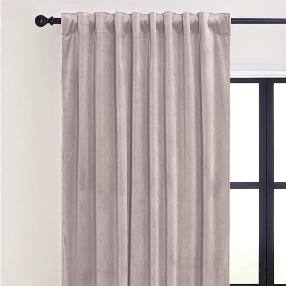 Una Velvet Pleated Curtains - Luxury 100% Blackout Drapery