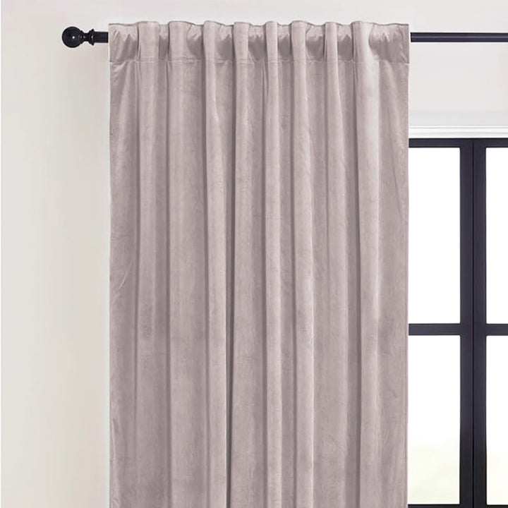 Una Velvet Pleated Curtains - Luxury 100% Blackout Drapery
