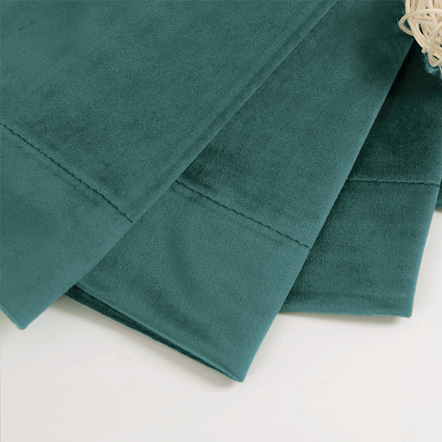 Una Velvet Pleated Curtains - Luxury 100% Blackout Drapery
