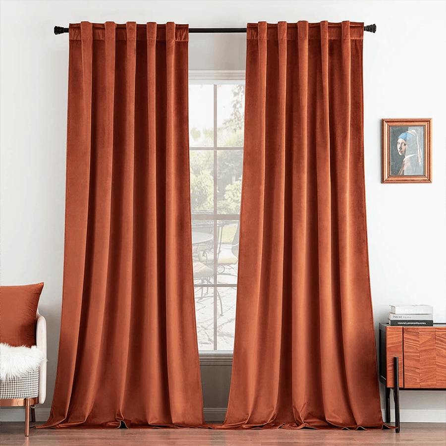 Una Velvet Pleated Curtains - Luxury 100% Blackout Drapery