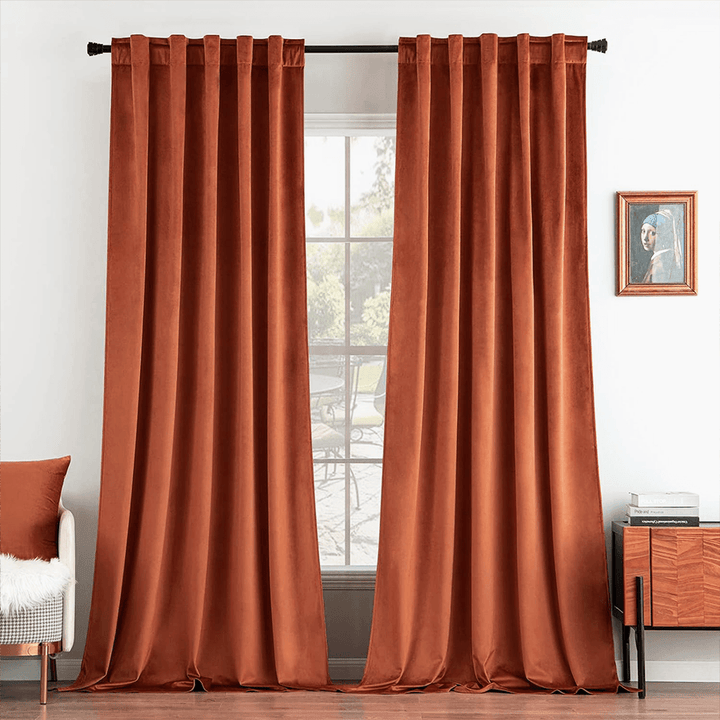 Una Velvet Pleated Curtains - Luxury 100% Blackout Drapery