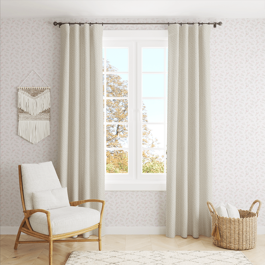 Papyrus warm beige linen curtains for study room-Easylife Curtains