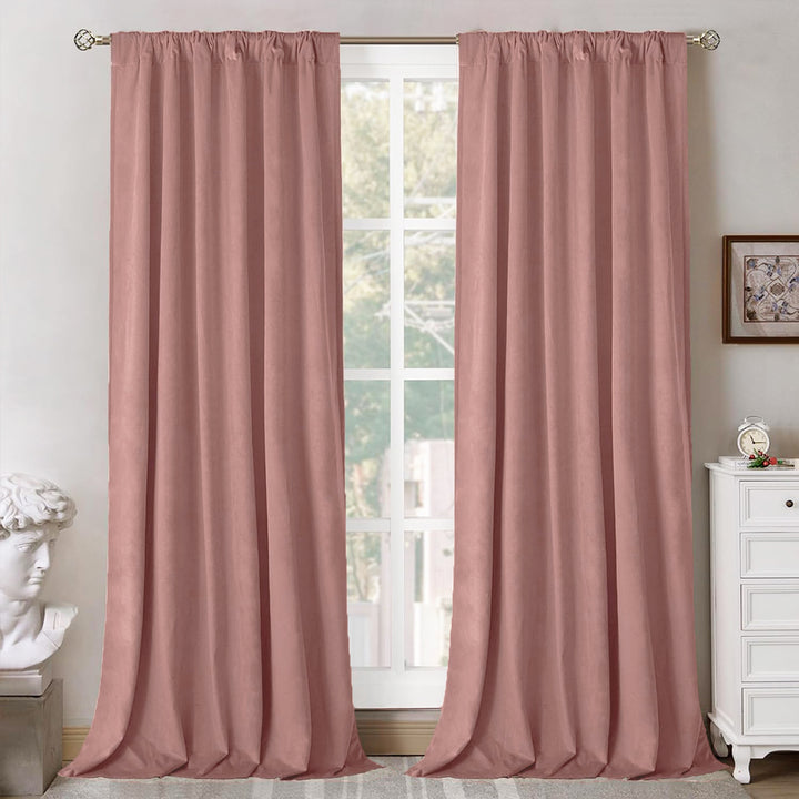 Una Velvet Pleated Curtains - Luxury 100% Blackout Drapery