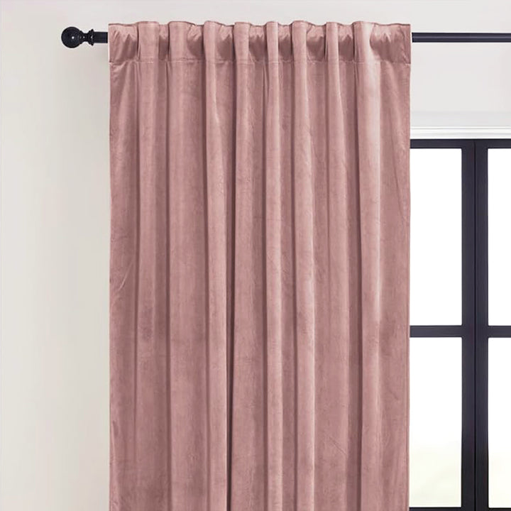 Una Velvet Pleated Curtains - Luxury 100% Blackout Drapery