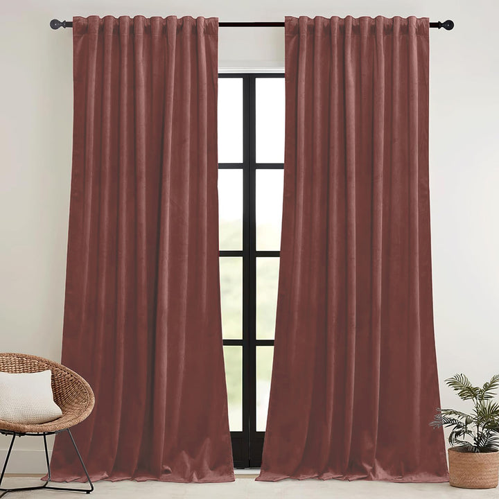 Una Velvet Pleated Curtains - Luxury 100% Blackout Drapery