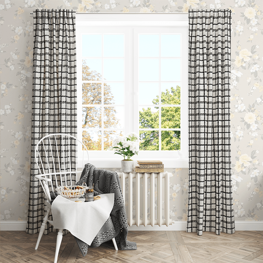 Mia Check Wool Custom Curtains