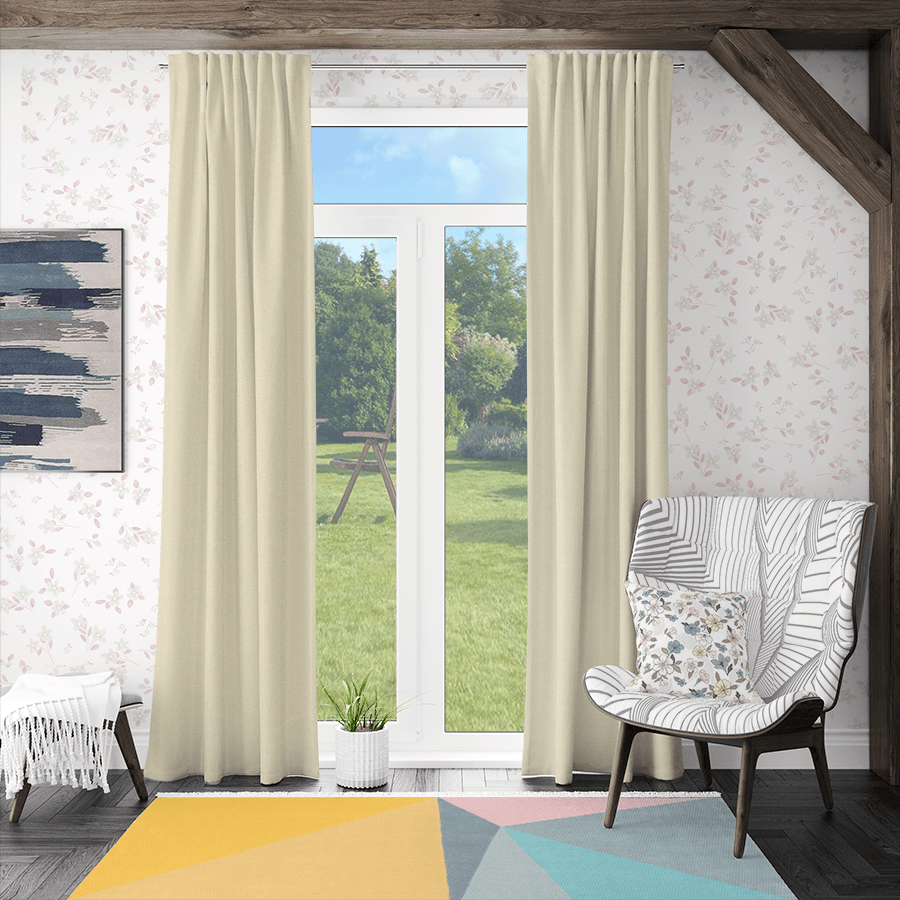 Bisque beige linen curtains-Easylife curtains