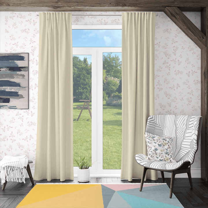 Bisque beige linen curtains-Easylife curtains