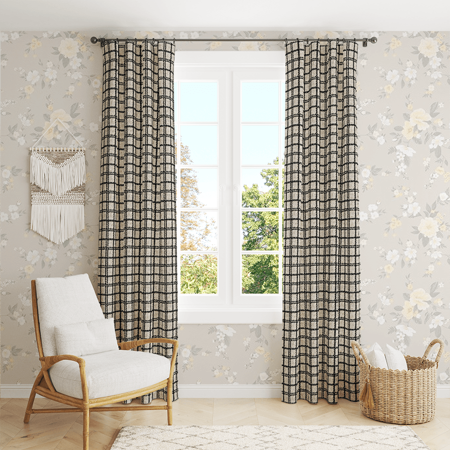 Mia Check Wool Custom Curtains