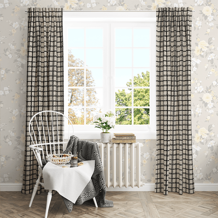 Mia Check Wool Custom Curtains