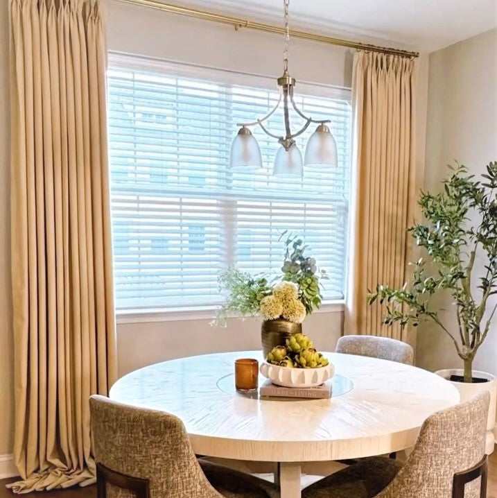 Yellow brown linen curtains for diningroom-Easylife Curtains