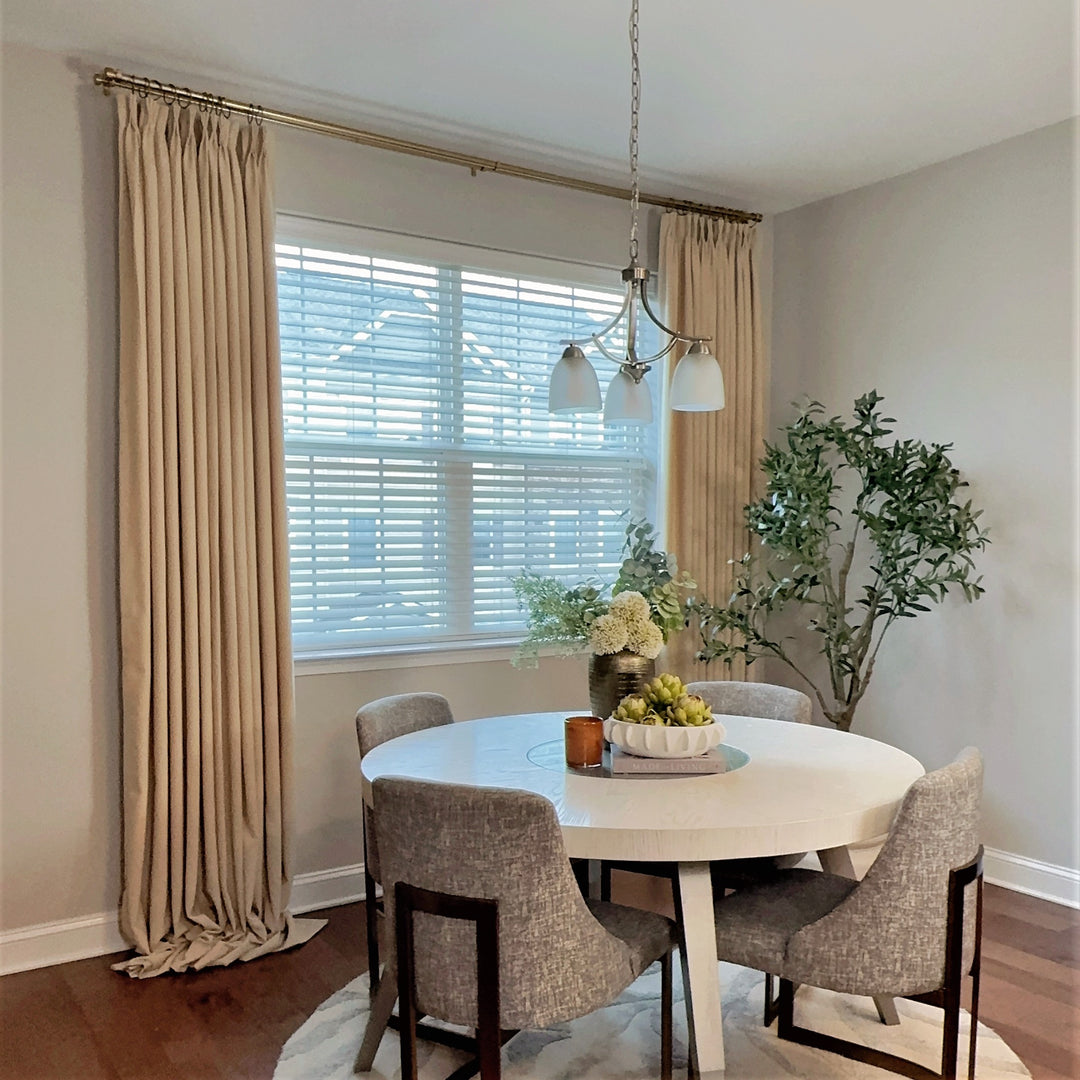 Yellow brown linen curtains for diningroom-Easylife Curtains