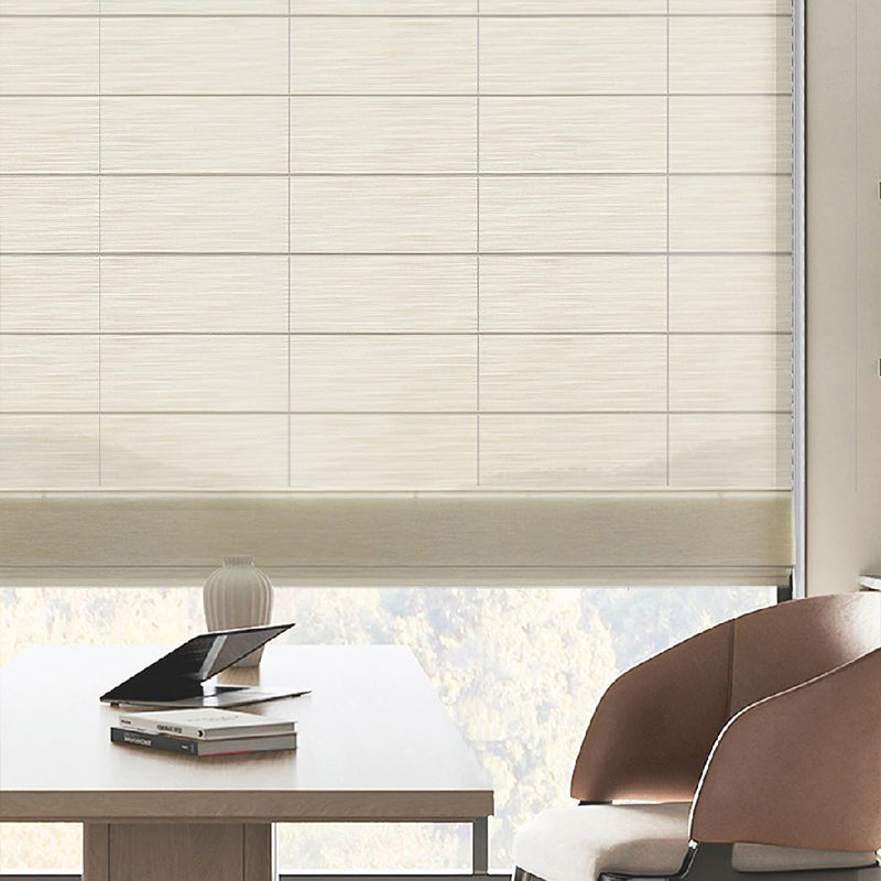 roman-blinds-hanging-in-the-floor-to-ceiling-windows-of-the-office