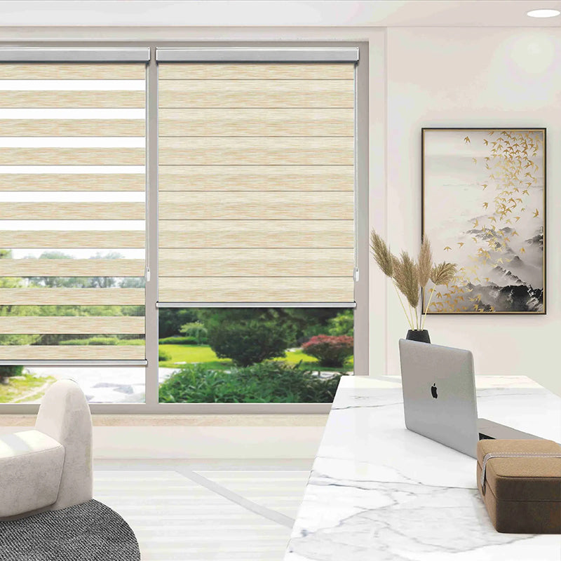 beige-zebra-blinds-hanging-in-a-relaxed-area