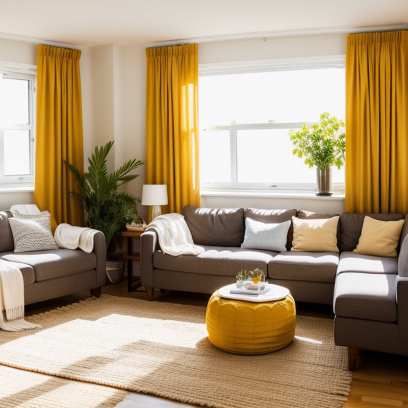 golden-curtains-hanging-in-a-modern-living-room