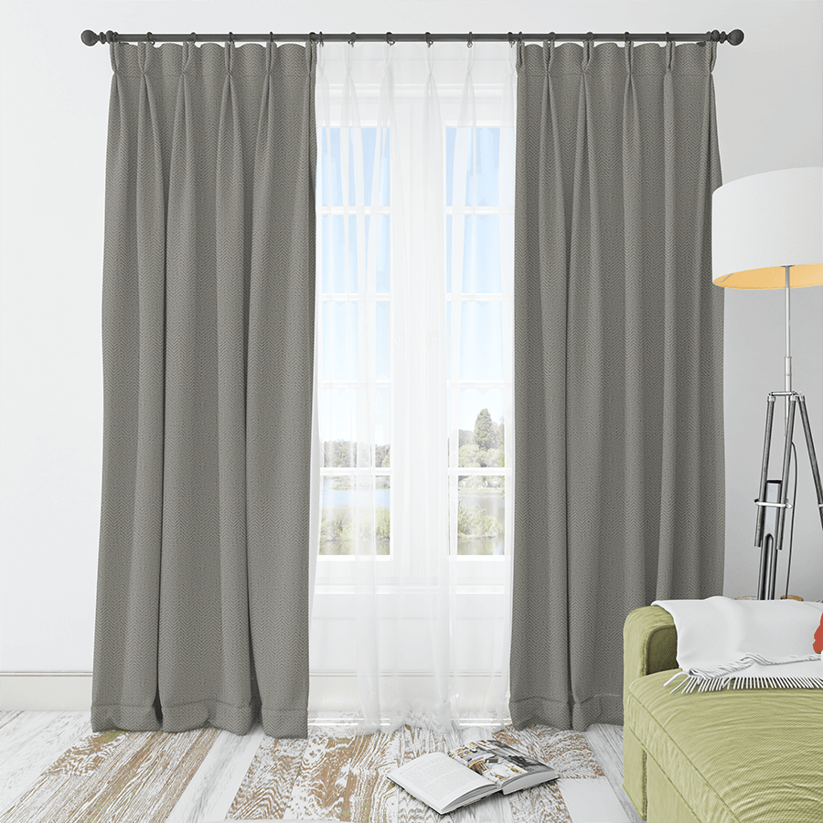 herringbone-taupe-linen-cotton-drape-esme-in-bedroom