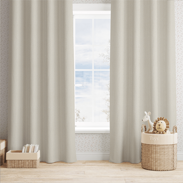 Taupe cotton curtains for children room by Easylife Curtains