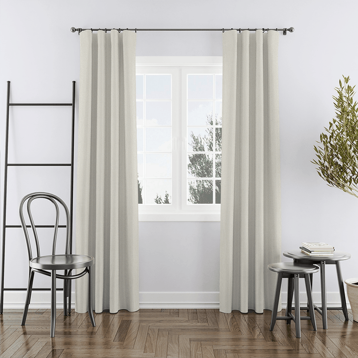 Taupe cotton curtains for study room by Easylife Curtains