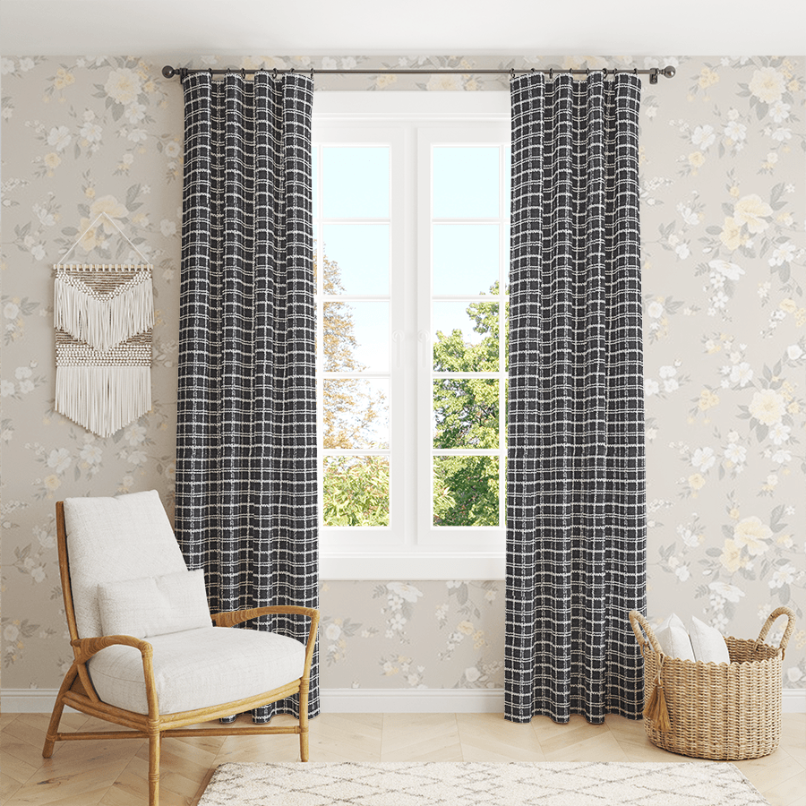 Mia Check Wool Custom Curtains