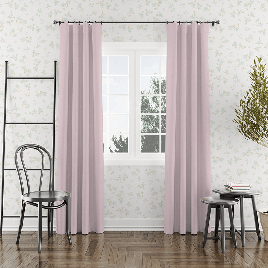 light pink linen curtains for study room-Easylife Curtains