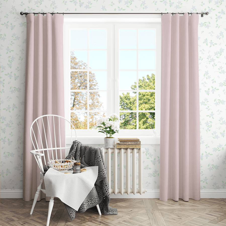 Light pink linen drapes for lounge room-Easyife Curtains