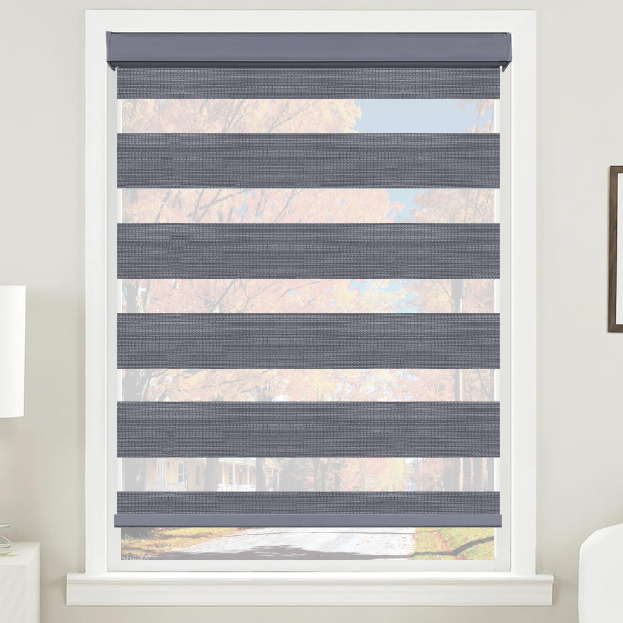 black zebra shades with blackout for privacy by Easylife Curtains