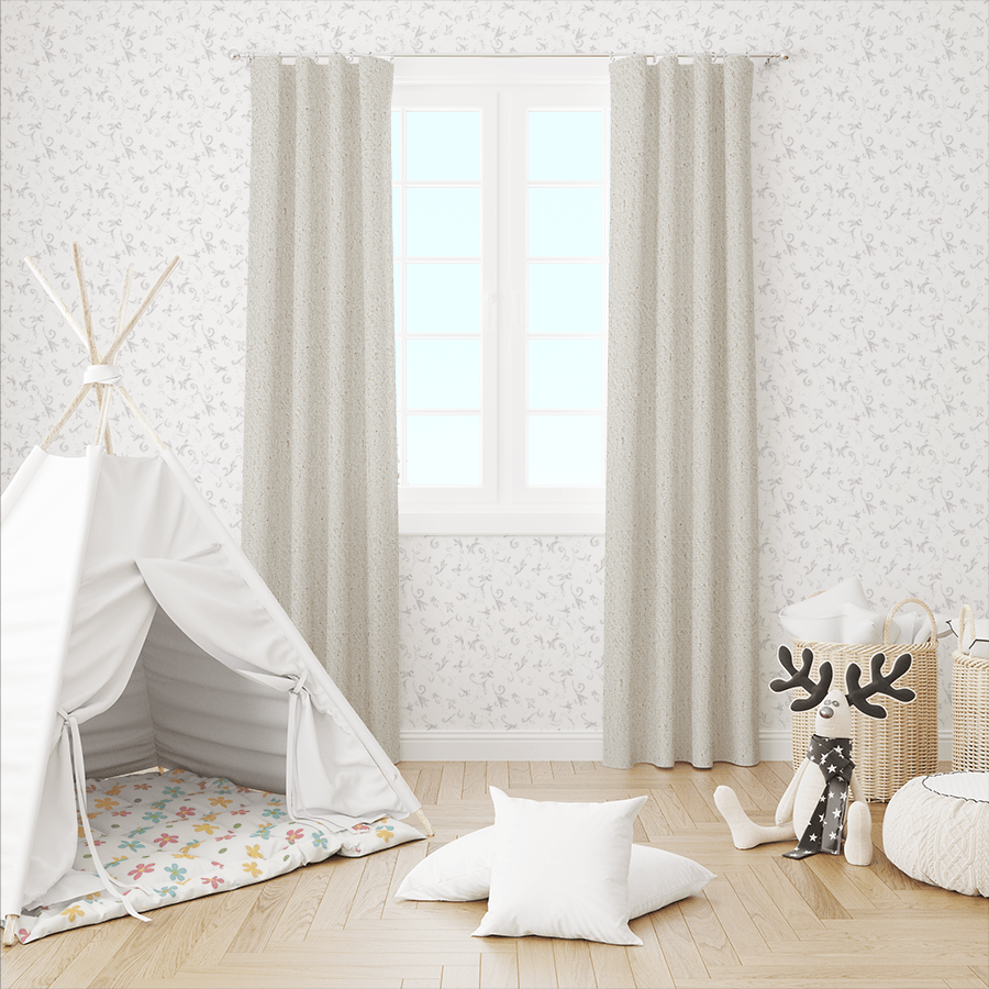 Plain Weave Gray cotton curtains for corridor room by Easylife Curtains