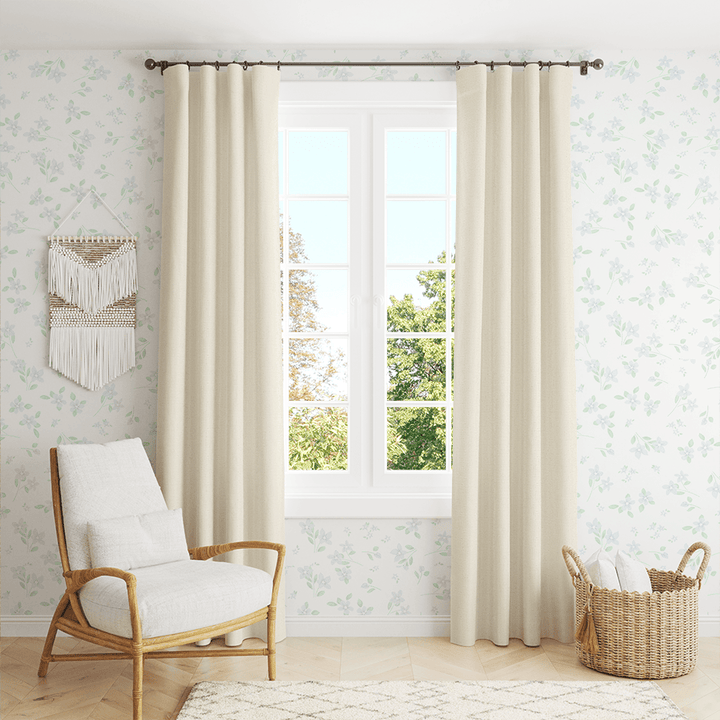 Cream white linen curtains for living room-Easylife Curtains