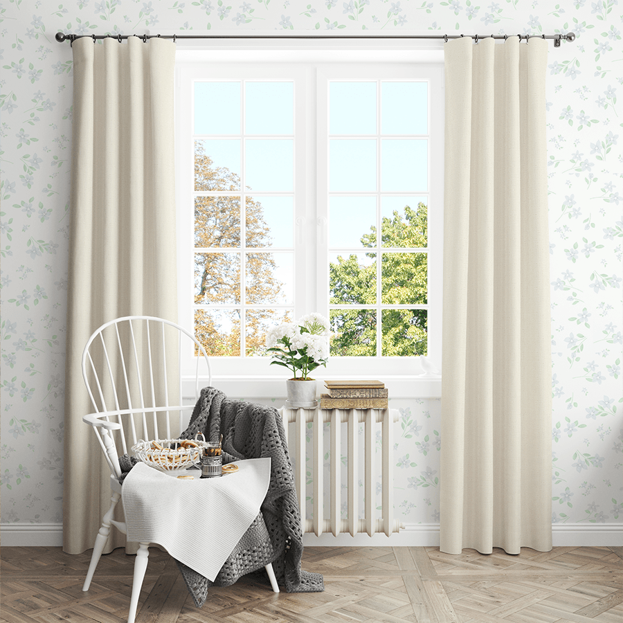 Cream white linen curtains-Easylife Curtains