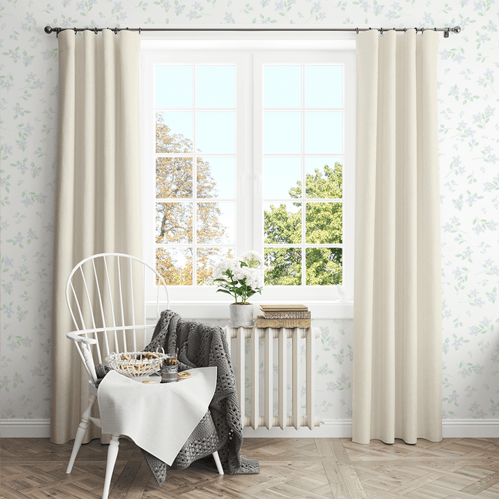 Cream white linen curtains-Easylife Curtains