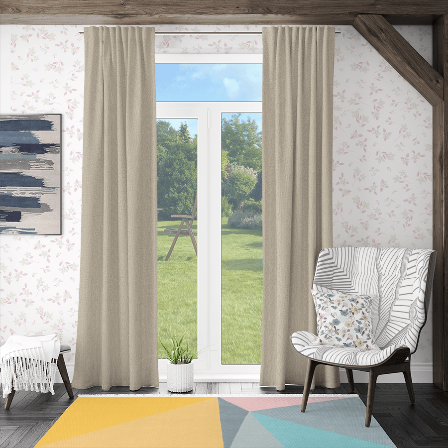 Yellow brown linen curtains for living room-Easylife Curtains