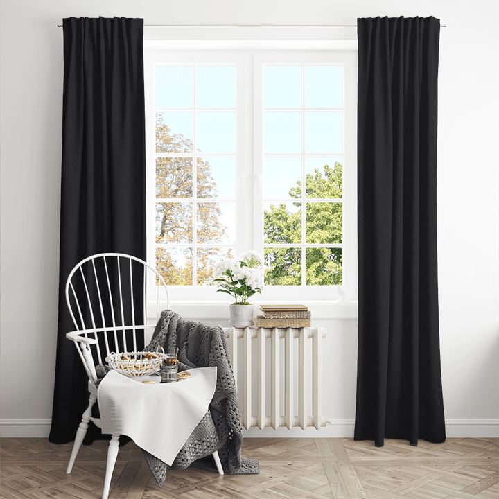 Rita solid wool custom curtains
