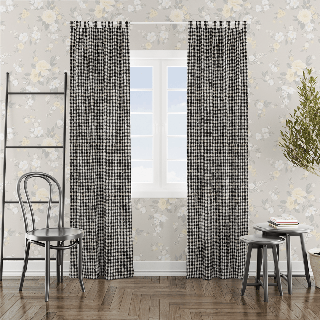 Emma Checkerboard Wool Custom Curtains