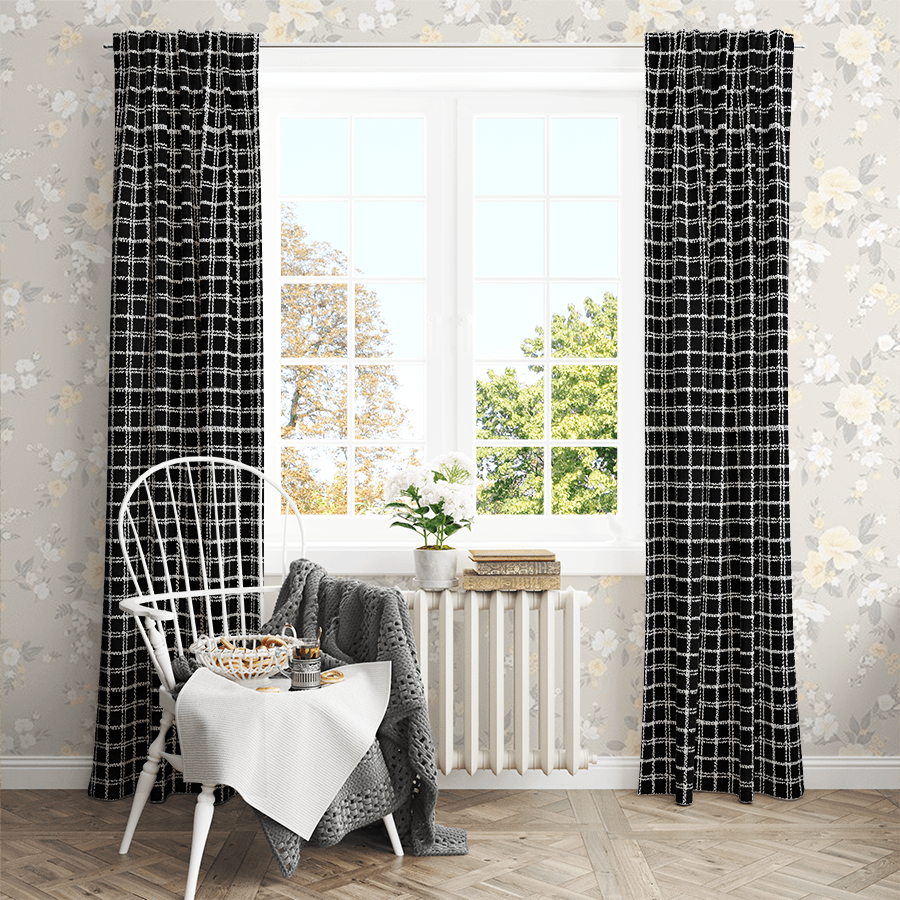 Mia Check Wool Custom Curtains