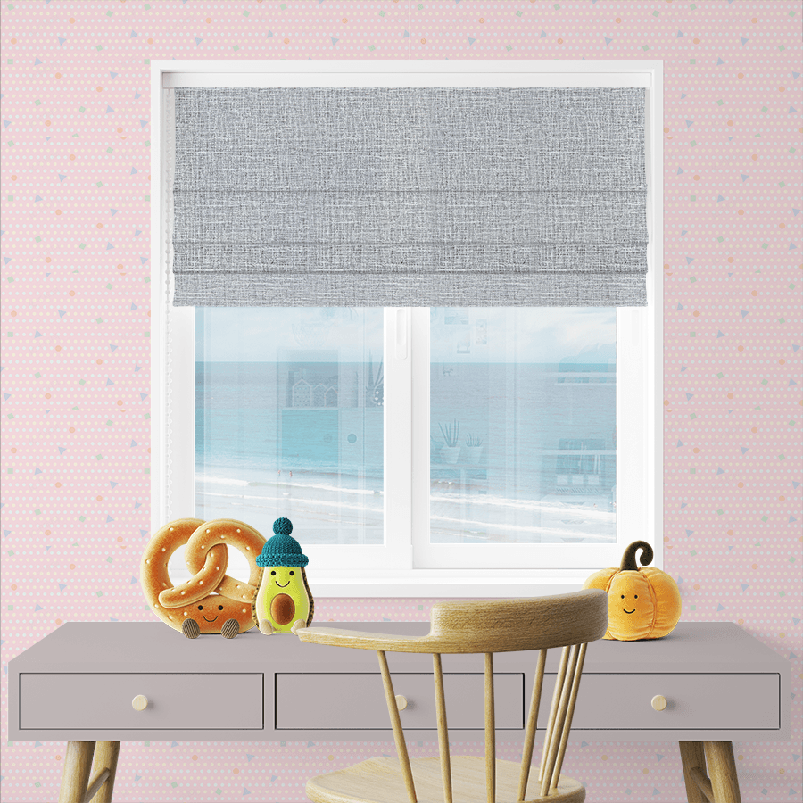gray roman shades with discount