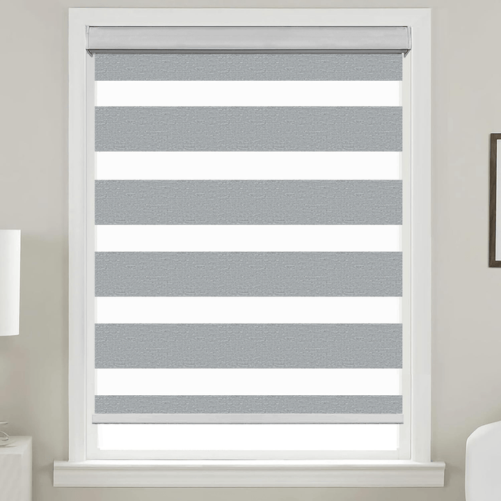 Cordless Zebra Shades for Windows – Light Filtering Dual-Layer Window Shades