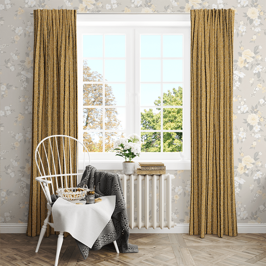 Lena Chalk Stripe wool custom curtains